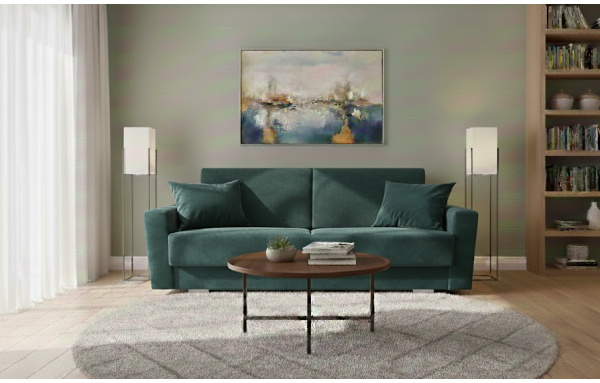 Wersalka Magda II fancy 39 na sprężynach z funkcją spania i pojemnikiem